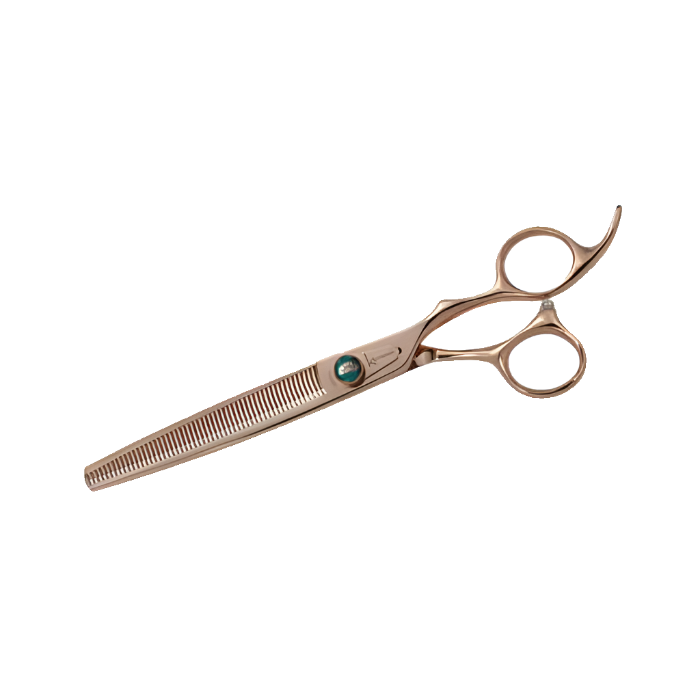 Kenchii-rose-color-54-tooth-thinner-scissor-shears