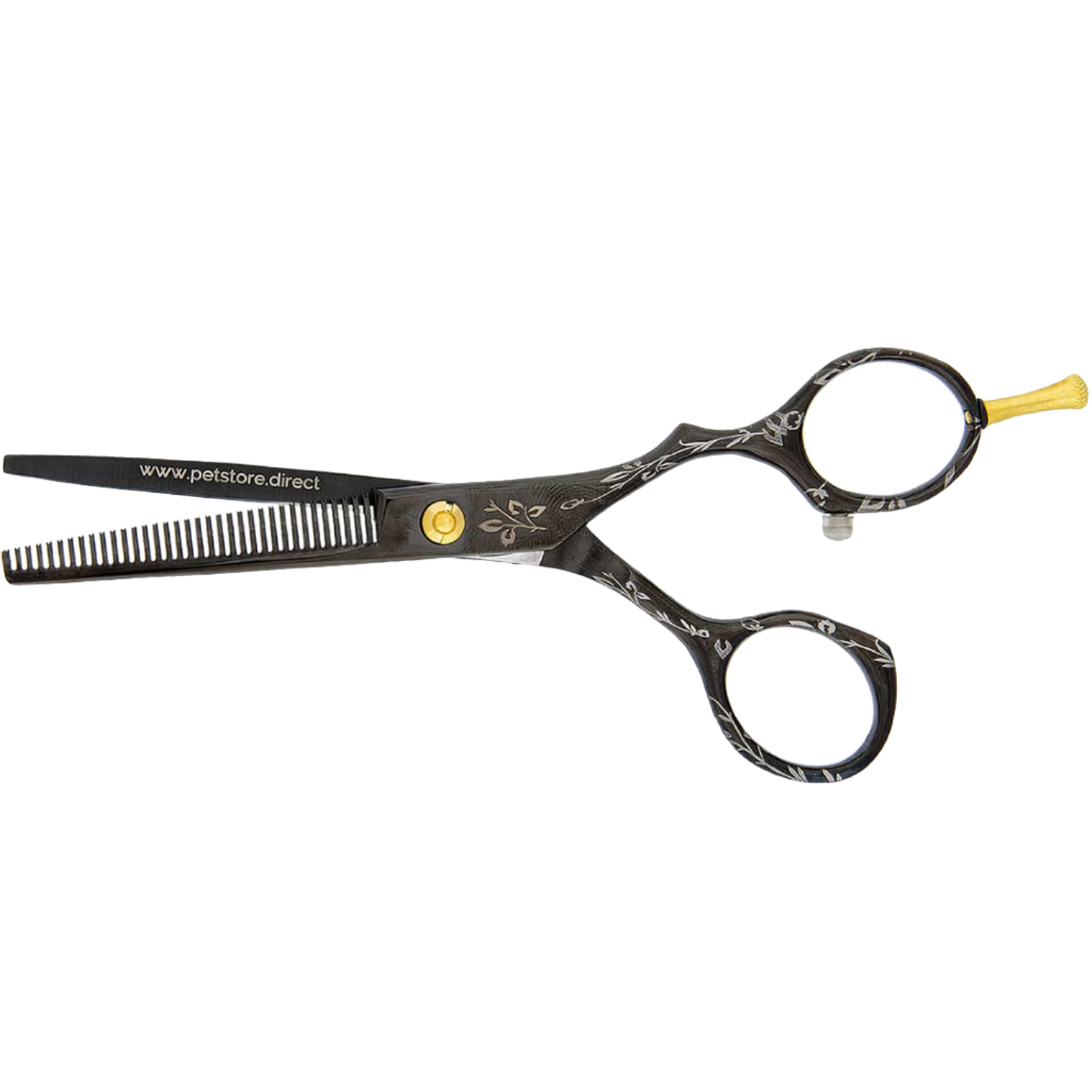 Petstore-Direct-35T-Black-Floral-Thinning-Shears