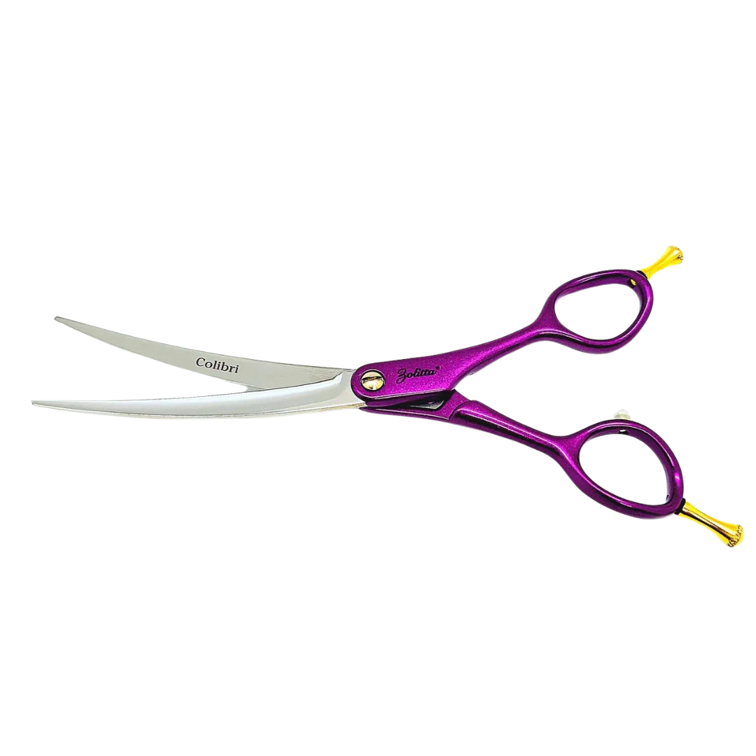 zolitta-colibri-curved-scissors-dark-purple-6-25-for-dog-grooming